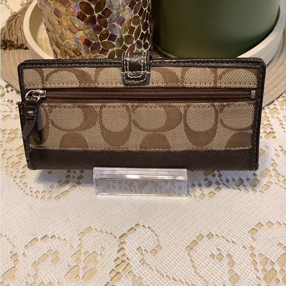 Coach Tan and Brown Signature Wallet - Picture 2 of 3